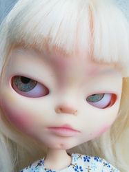 Blythe asian custom doll sculpting face blonde hair white skintone tbl birthday gift interior doll