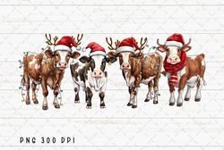 Cow Christmas Lights PNG, Christmas Sublimation, Farm Animal png, Cow Lover png, Farmer Christmas png, Animal Lover png,