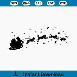 Christmas Dog / Dog Sleigh  Santa and Dogs  Christmas  Christmas  SVG Download File  Plotter File  Plotter  Cricu
