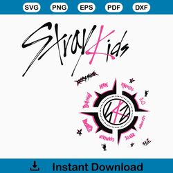 Vintage Stray Kids Members ROCKSTAR Album SVG Cricut Files