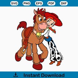 QualityPerfectionUS Digital Download  Toy Story Jessie and Bullseye  PNG, SVG File for Cricut, HTV, Instant Download