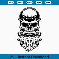 Skull With Hard Hat Svg Png , Construction Svg , Construction Shirt , Engineer Svg , Skull Svg , Digital Download
