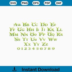 Shrek font, Shrek SVG, Shrek monogram svg, Shrek font TTF, Shrek font silhouette, Shrek cuttable fontink