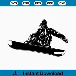 Snowboard Jump SVG | Winter SVG | Snowboarding TShirt Decal Gift Illustration | Cricut Silhouette Cut File | Clipart Di