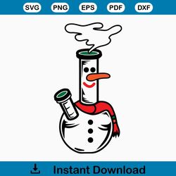 Stoner Snowman SVG | Fun Winter | Cannabis Christmas Weed | Cricut Silhouette Cameo Cutting Printable Clipart Vector Dig