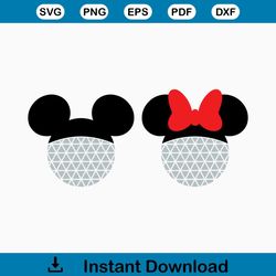 Epcot Mouse Ears Disneyland Disneyworld Minnie Mickey | SVG Clipart Images Digital Download Sublimation Cricut Cut File