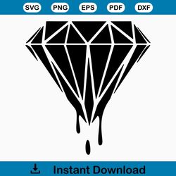Geometric diamond SVG DIGITAL DOWNLOAD black diamond diamond dripping diamond shape cricut silhouette cut file decal
