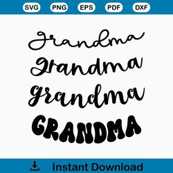 Grandma Collar SVG PNG, Grandma Shirt Collar SVG, Curved Grandma Svg, Mother's Day, Grandmother Cursive, Digital Downlod