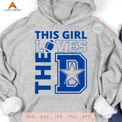 This Girl Loves The D Football SVG
