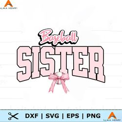 Groovy Baseball Sister Tie Bow PNG
