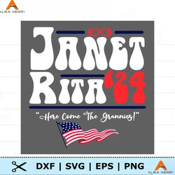 Janet Rita 24 Here Come the Grannies USA Flag SVG