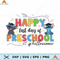 Stitch Happy Last Day Of School Hello Summer PNG
