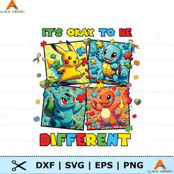 Autism Awareness Cartoon Pikachu Friends PNG