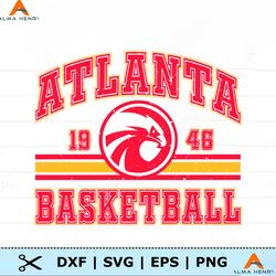 Retro Atlanta Basketball Logo NBA SVG