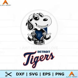 Snoopy I Just Freaking Love Detroit Tigers SVG