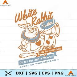 Retro Alice In Wonderland White Rabbit Faster SVG