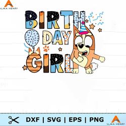 Retro Birthday Girl Party Bluey Bingo PNG file