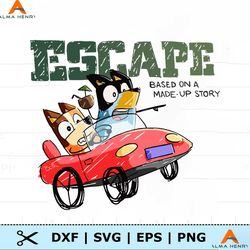 Vintage Bluey Escape Based On A Made Up Story PNG