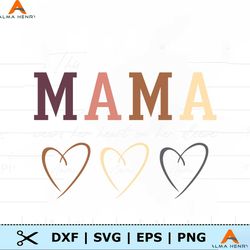 Custom This Mama Wears Her Heart on Her Sleeve SVG