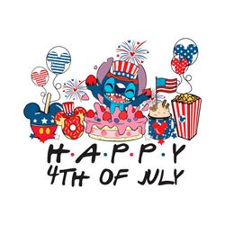 Groovy Stitch Happy 4th Of July PNG
