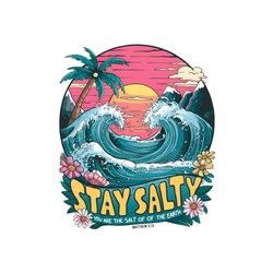 Retro Stay Salty Beach Vibes PNG Bundle