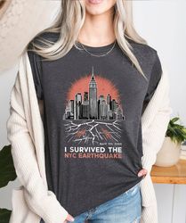 I Survived The NYC Earthquake Shirt, April 2024 Earthquake Shirt, Funny Earthquake Shirt, New York Skyline Shirt