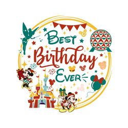 Retro Disney Best Birthday Ever SVG