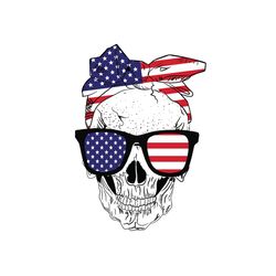 America Skull Svg, Independence Svg, Skull With Flag Bow, July 4th Skull Svg, July 4th Skeleton, Flag Bow Svg, Flag Glas