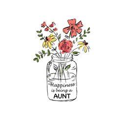 Happiness is being an aunt, SVG Files For Silhouette, Files For Cricut, SVG, DXF, EPS, PNG Instant Download