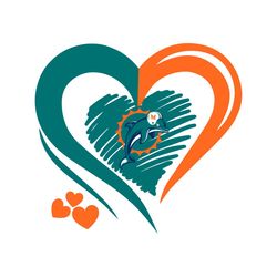 Miami Dolphins Logo Heart Svg