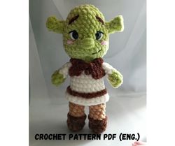 Crochet Pattern Ogre (Jumbo), Amigurumi Tutorial in English, Shrek Amigurumi