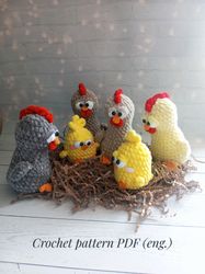 Crochet chicken pattern Amigurumi chick pattern Easter chick pattern