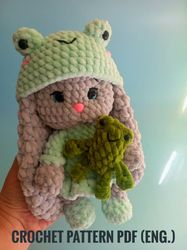 Crochet Bunny pattern, crochet frog pattern, amigurumi (PDF)