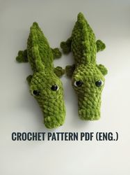 Crochet PATTERN No Sew Crocodile/Alligator, Amigurumi Plushie, Handmade Toy Gift Idea, Crochet Pattern, Digital PDF
