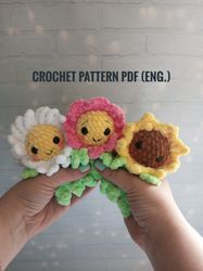 Flower Crochet Pattern, No Sew Amigurumi, Crochet Plushie Pattern - 3 in 1 PDF PATTERN