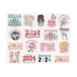 New Year Png Bundle , Happy New Year 2024, Retro New Year Sublimation Bundle Png, Disco Ball New Year&39s PNG, Trendy Ne
