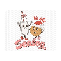 Tis The Season Png, Gingerbread Cookies Christmas Png, Merry Christmas Png, Milk Png, Christmas Cookies Gift, Christmas