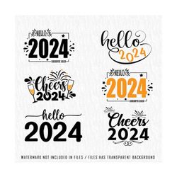 New Year 2024 Svg Png Bundle, Hello 2024, Happy New Year SVG, New Year&39s Png, New Year Party T shirt Design, Cheers 20