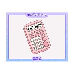 Girl Math Svg Cut File For Cricut & Silhouette, Svg For Stickers, Bookmarks, Shirts, Libbey Cups and Motel Keychains, Tr