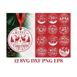 Round Christmas Ornaments SVG, Merry Christmas Quote 2022 SVG, Christmas Circle Sign SVG, Funny Christmas Svg, Christmas