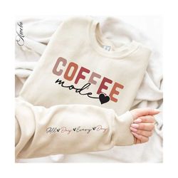 Coffee Mode All Day SVG PNG, Funny Retro Coffee Quote Svg, Coffee Lover Svg, Trendy Svg, Mom Life Svg, Coffee Sleeve Swe