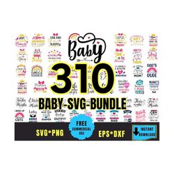 310-baby svg bundle, baby shower svg, newborn svg bundle, baby quote bundle, cute baby saying svg, funny baby svg, baby