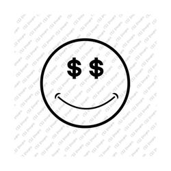 Money Smiley Face PNG SVG  | Dollar Smiley Face | Smiley Face svg | Retro smiley face | Retro | smiley png | Happy Face