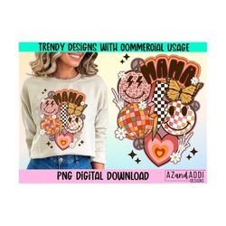 Mothers Day png, retro mama sublimation design, retro smiley face collage png, digital download-shirt designs, happy Mot