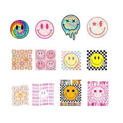 Smile face collage Distressed Smile Face png Retro Checkered Smile Face Star Eyes png checker png happy face Vintage Sub