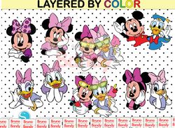 Minnie Mouse svg Daisy Duck svg, minnie mouse bundle daisy duck clipart png svg dxf, layered by color svg, dxf cutting f