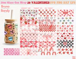 valentines glass can wrap svg, valentines libbey wrap svg, libbey glass wrap, glass can svg, 16oz glass can wrap, svg fi