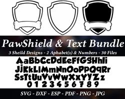 Paw Shield SVG | Patrol Shield Print | Shield Vector | svg, dxf, esp, pdf, png, jpg | Cricut, Silhouette, ClipArt | Inst
