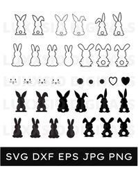 Easter Bunny Shape SVG,Rabbit DXF,Bunny Shape Svg,Outline Bunny Svg,Bunny Silhouette,Easter Bunny, Digital Download for