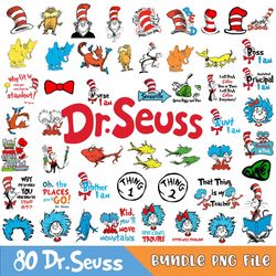 Bundle Dr Suess Svg Png, Cat In The Hat Svg, Dr Suess Png, Read Across America Png, Dr Seuss Clipart, Thing 1 Thing 2, G